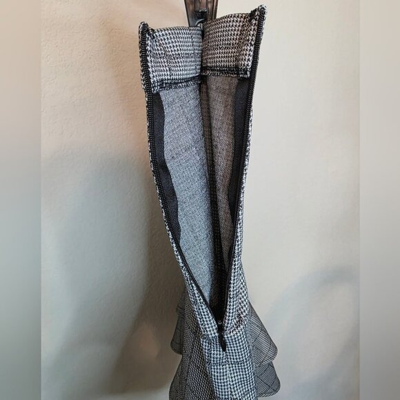 Banana Republic Womens Black & White Houndstooth Ruffle Hem Skirt Size 4 - Picture 6 of 8